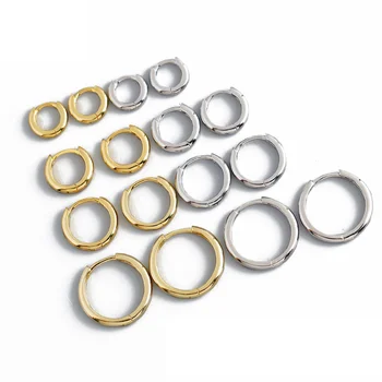Minimalist Sterling Silver 925 18K Gold Plated Hoop Earrings Huggie Earrings for Women Girls