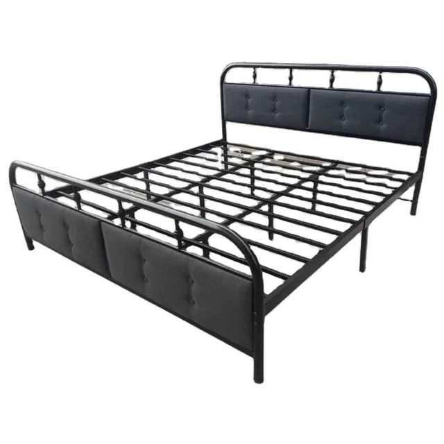 Modern Cheap Price Classic Design Simple Iron Bed Queen Double Single King Size Metal Bed For Hotel Furniture metal bed