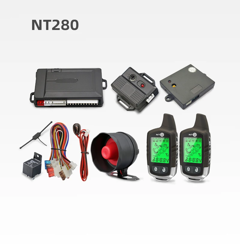 Car Alarms System 12V Two Way Security System Car Alarm With LCD Remote Ultrasonic Sensor Optional