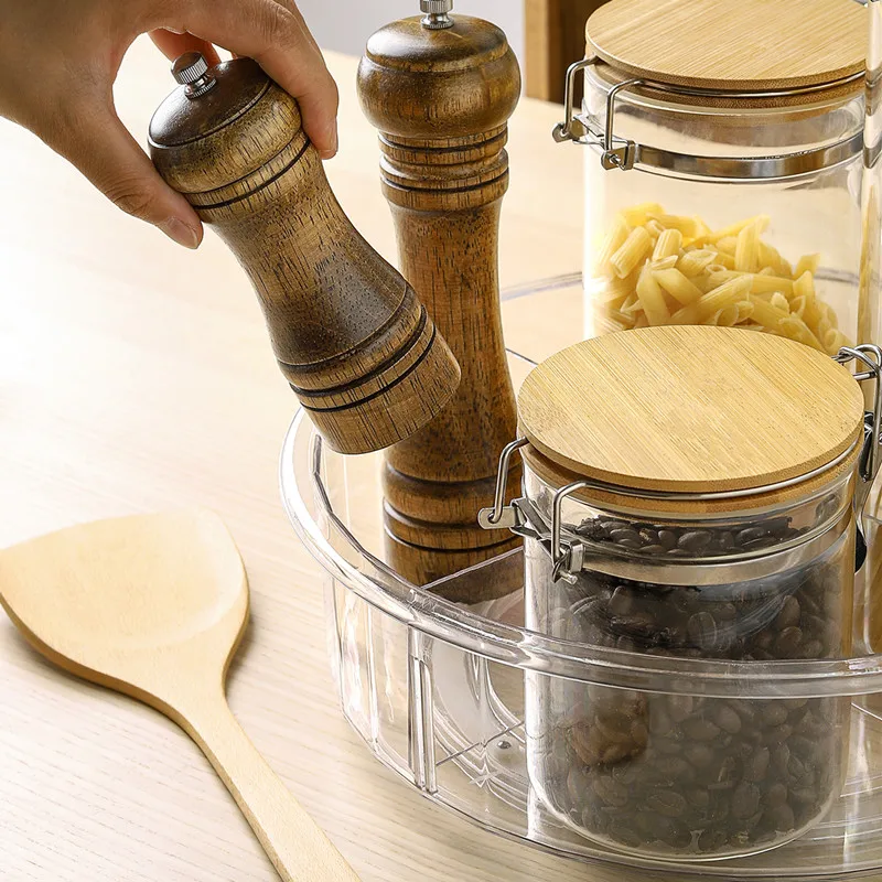 Kitchen Fridge Organizer Lazy Susan Plastic Refrigerator Hardware clear Acrylic Porcelain  Lazy Susan Rotating  Corner Cabinet