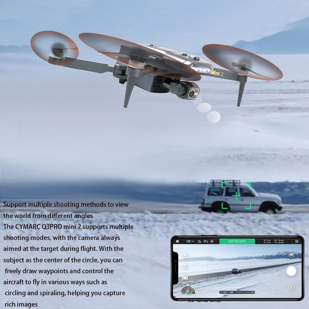 Q3 Pro Mini 2 Drone GPS Drone 4K Profesional  3-Axis Gimbal Dual Camera 5G WIFI FPV RC Quadcopter with Obstacle Avoidance Drone