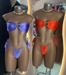 2026 Customization Hot Sale Lace up Swimwear Women Bottom Two Piece Trending Bikini