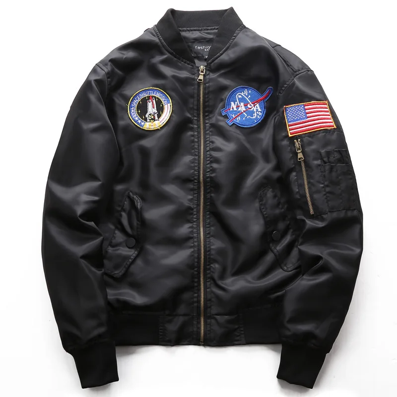 AMERICANA CUSTOM NASA Embellished Bomber Jacket | tyello.com