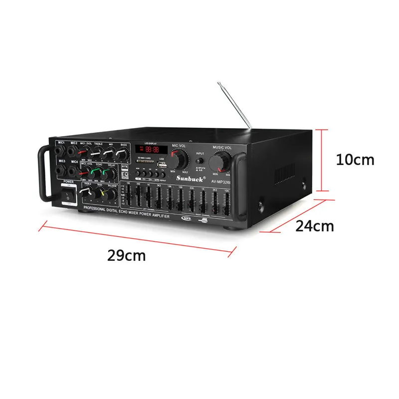 Paquete de sonido de 2 altavoces de 2x15 2x2000W Amplificador 2000W + USB  / BT / FM / SD / EQ + cables
