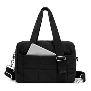 Customized Puffy Quilted 2 in 1 Mini Gym Bag with Coin Purse Set Sports Dance Yoga Tote Duffel Handbags Small Gym Bag for Women