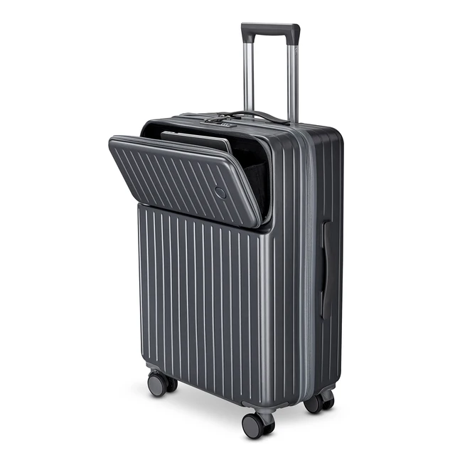 Lightweight Modern Spinner Trolley ABS+PC Carry-On Luggage Suitcase Set Large Cabin Weekender Bag with Pocket TSA Lock for Trips