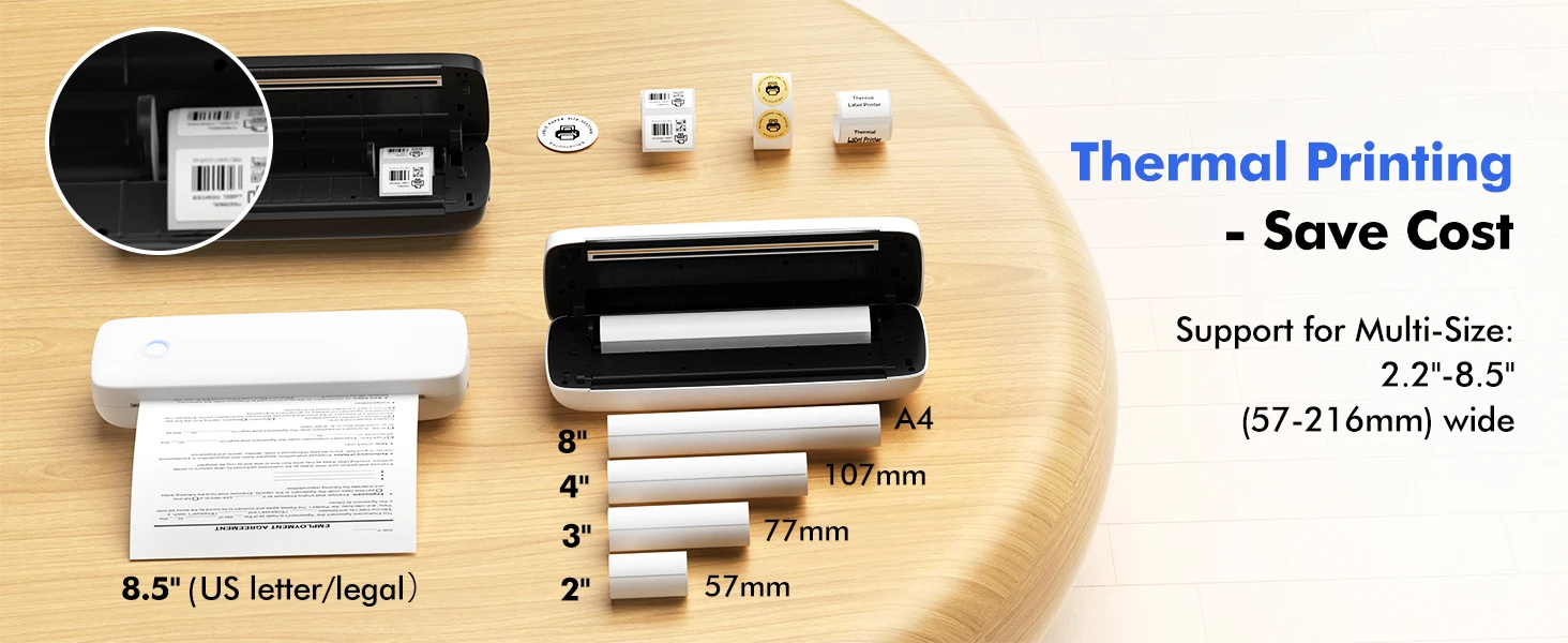 2023 Hot Selling Portable Thermal Printer A4 Paper Printing Mini A4 Label Printer Bluetooth Connect Wireless for A4 Pape manufacture