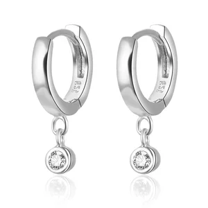 POLIVA 925 Sterling Silver and Gold Plated Earrings with Zircon Vintage Style for Party or Gift Rhodium Plated for Women