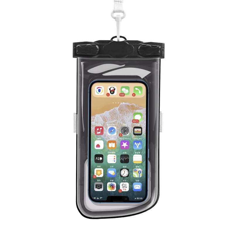 Universal Waterproof Case,Hiearcool Waterproof Phone Pouch Compatible for iPhone, Black