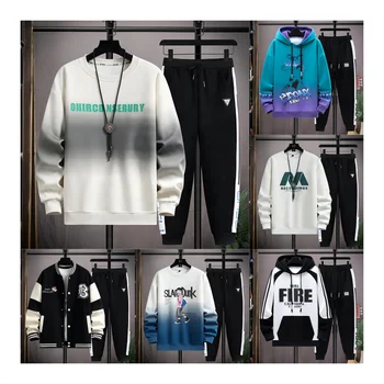 Autumn and Winter New Men's Sports Set Hoodie+Pants Two Piece Set Jogging Men's Pullover Winter Set