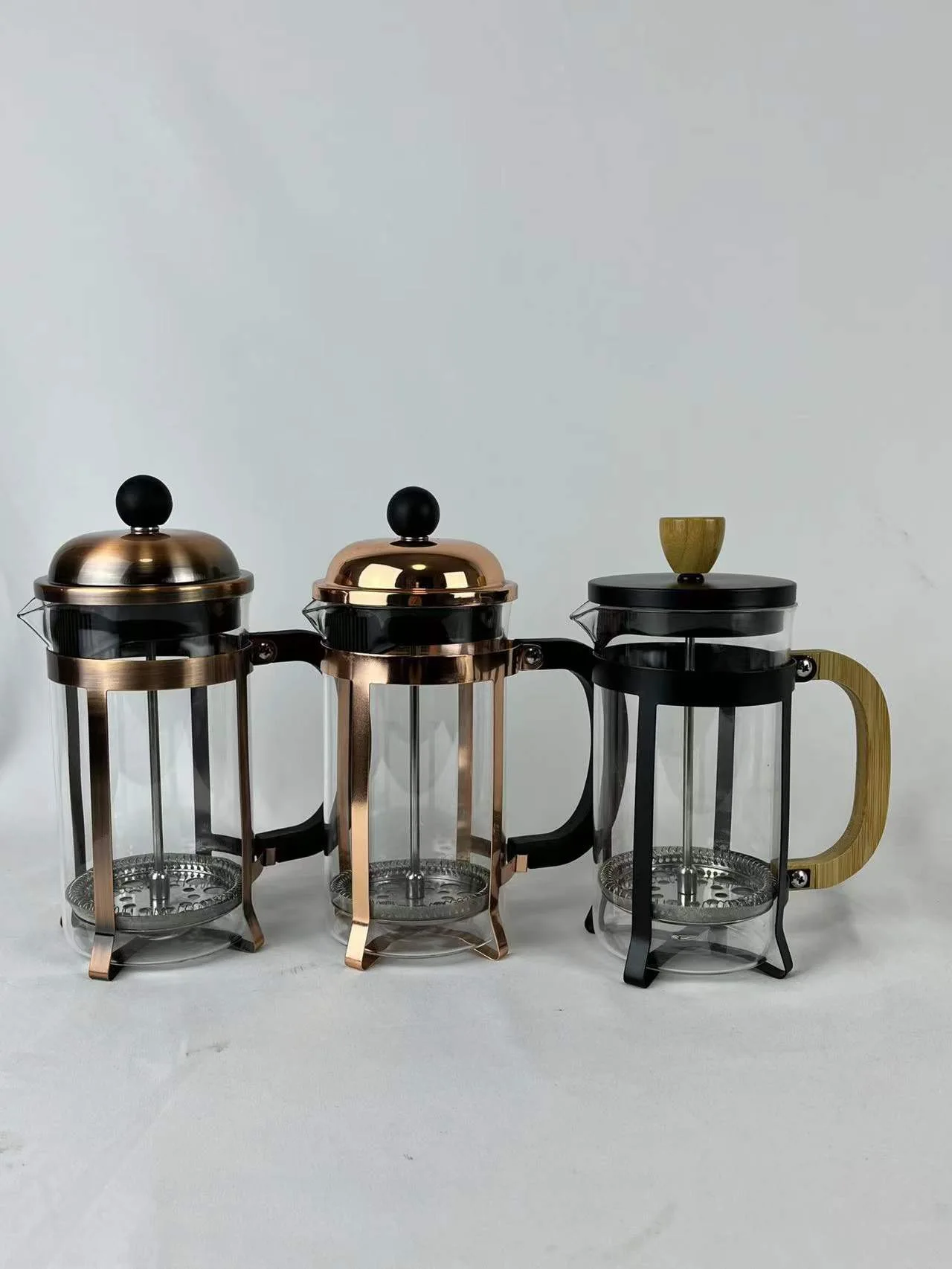 product 350ml gold and copper plating french press glass coffee pot-18