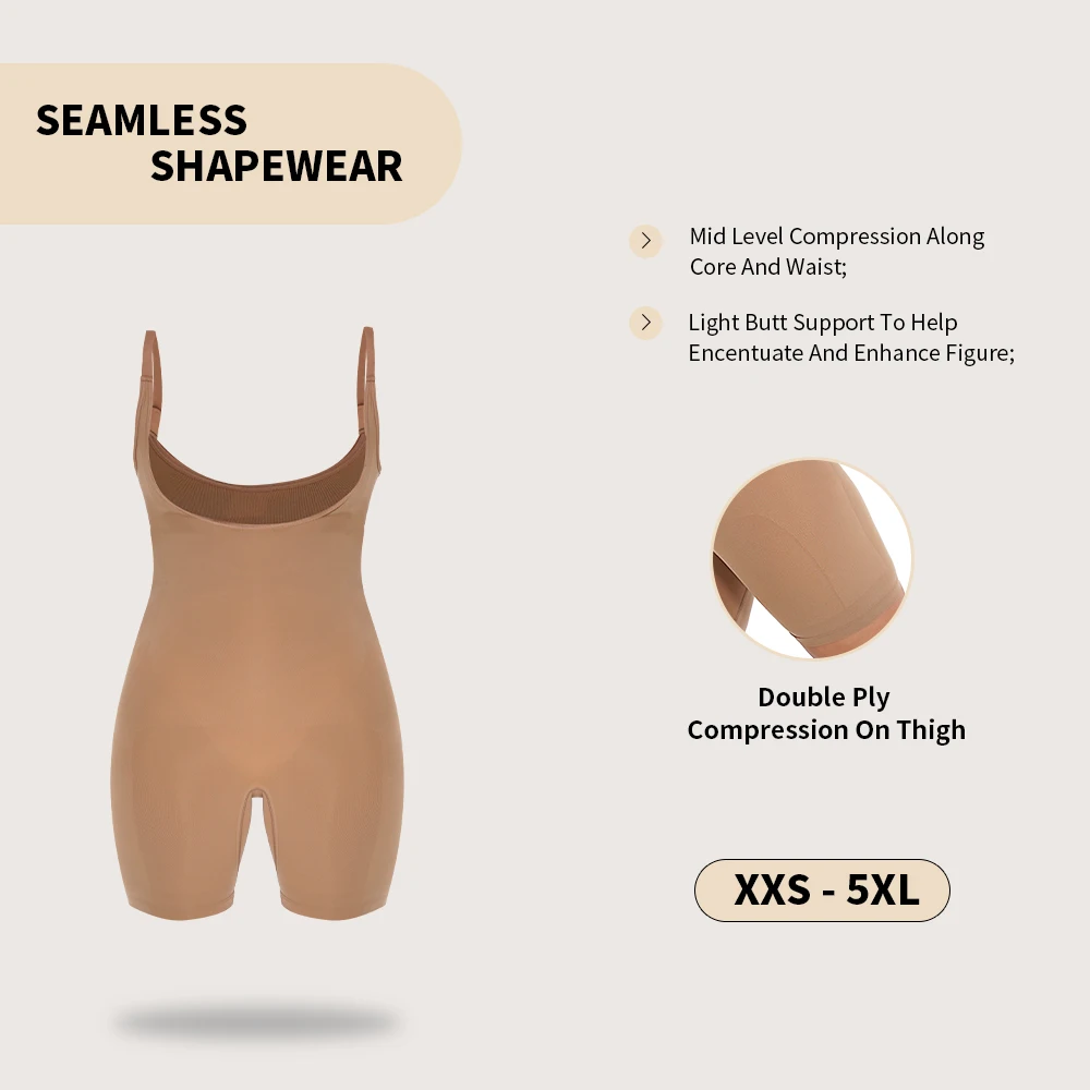 SSHAPER Compression Slimming Plus Size Crotchless Femme Mesh Shapewear Lingerie Women's Bodysuits
