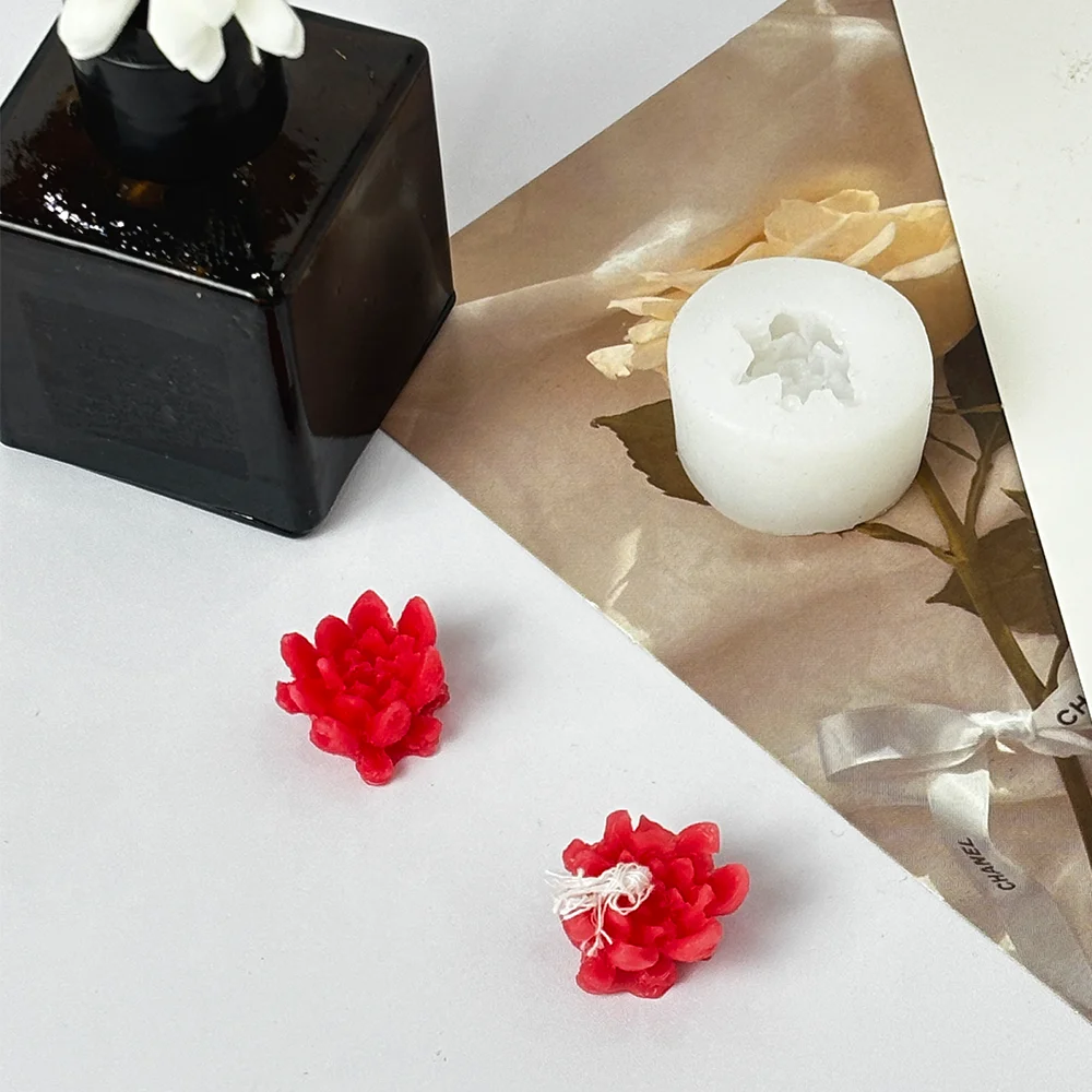 MHC Unique 3d Candles Small Succulent Candle Mold Mould  Lotus Flower Birthday Cactus Candle Silicone Molds