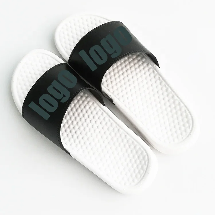 2022 New Design Custom Rubber Massage Sole Slides Sandals With Logo PVC Beach Flip Flop Bath slippers Custom logo Durable