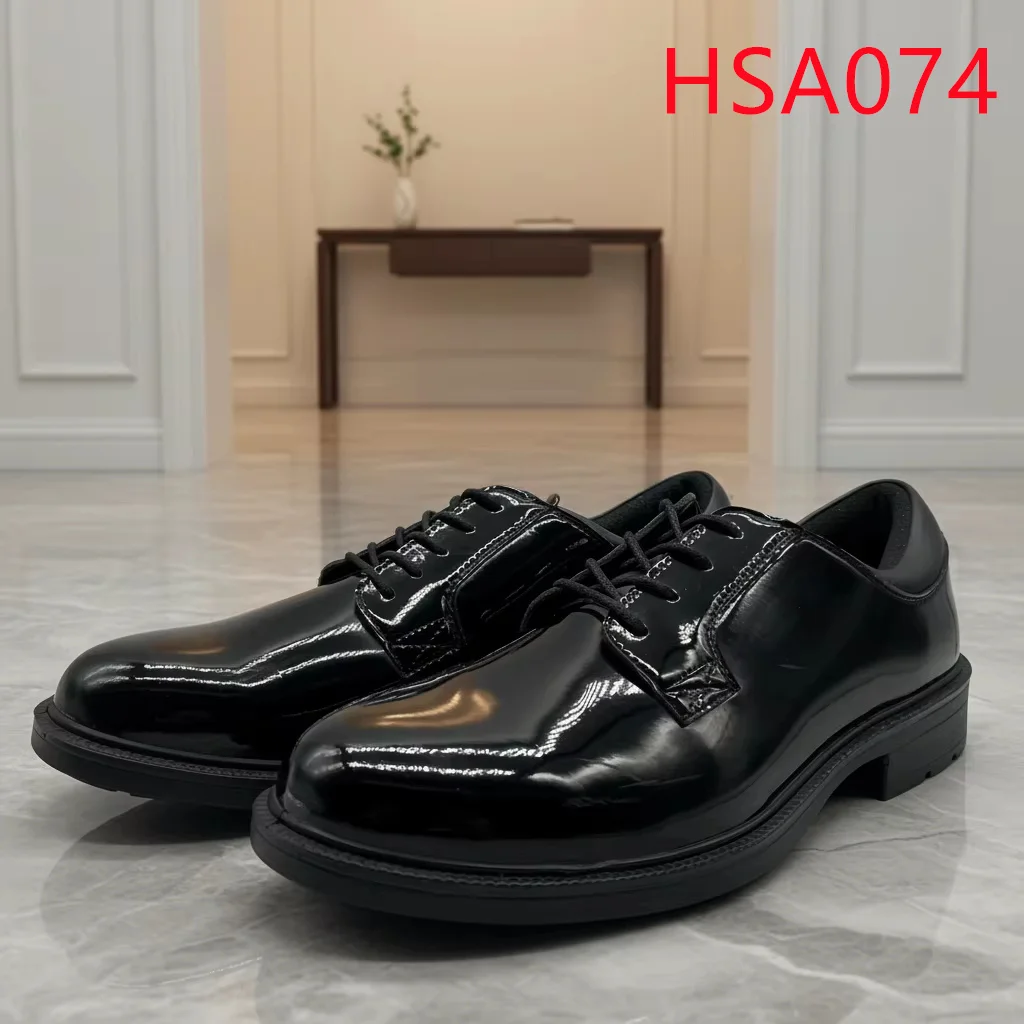 ZYF, Sepatu Formal Pria Kulit Mengilap Populer di Pasar Nigeria untuk Acara Bisnis — Sepatu Kantor Administratif Hitam/Putih HSA074