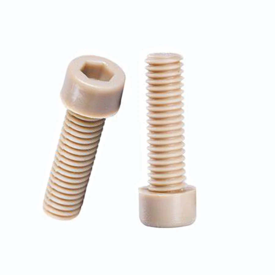 Custom Plastic Inside Hexagonal Cylindrical Head Screws High Temperature Resistant PEEK Plastic Bolt Fasteners