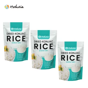 Wholesale Gluten Free Instant Low Carb Source Fiber Dry Konjac Lose Weight Customized Rice Diet Slimming Shirataki Rice Sugar