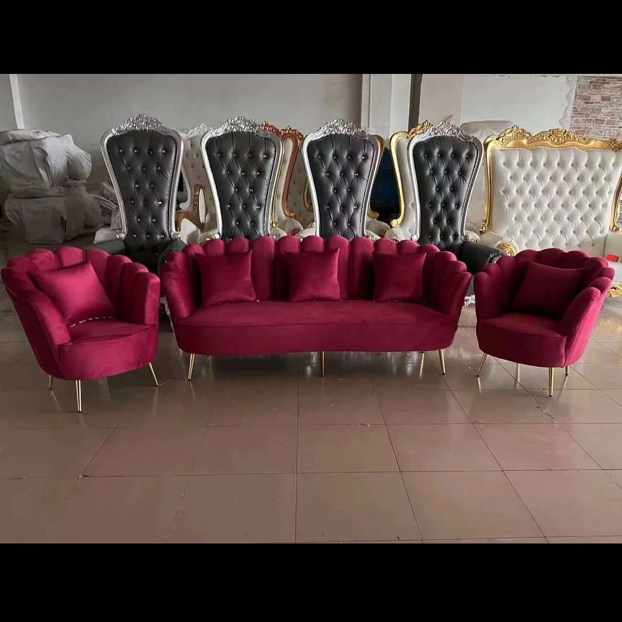 New Arrived Royal Wedding Loveseat Sofa Wedding Velvet Sofa Wedding New