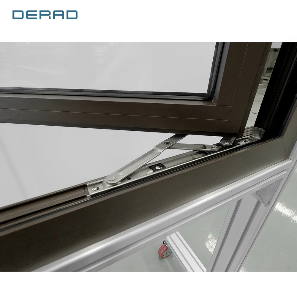 Frosted glass double tempered glazing residential kitchen bedroom casement windows made of aluminum alloy supplier