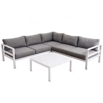 Modern Minimalist Hotel Terrace Outdoor Aluminum Frame Sofa Furniture Set With Seat Cushion Outdoor Garden Sofa