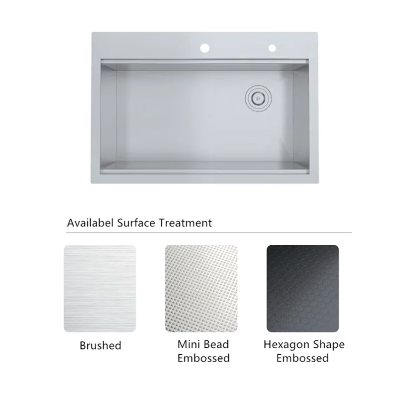 Wholesale Rectangular Sus304 Single Bowl Topmount Stainless Steel Kitchen Sink Multifunction
