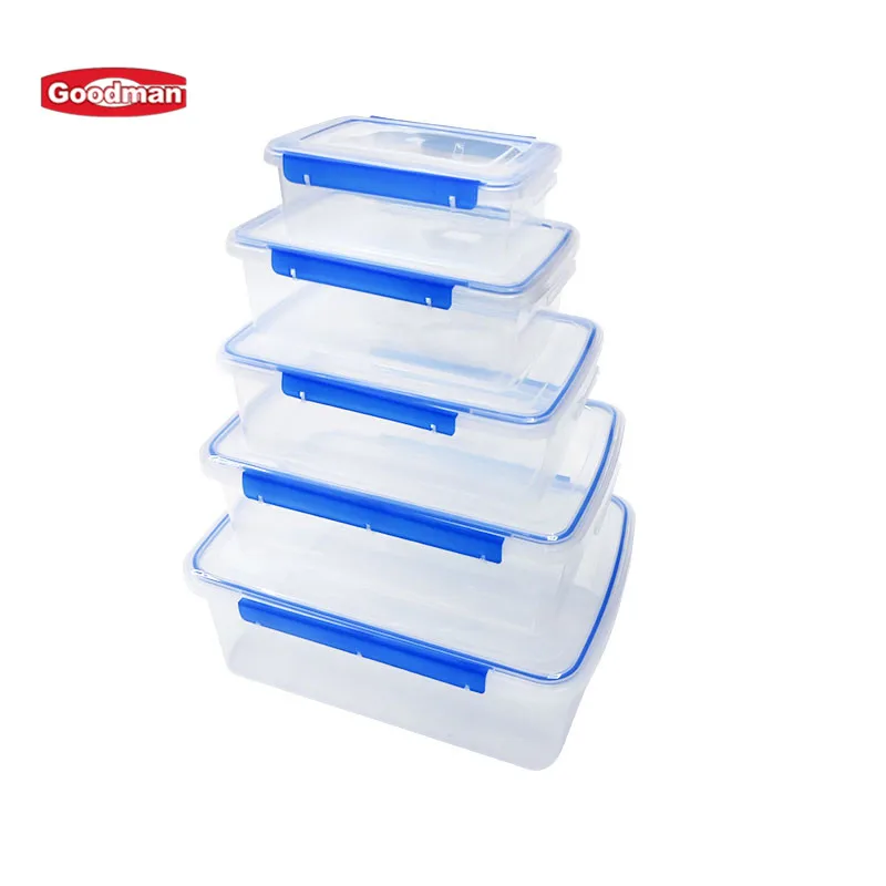 Multifunctional Clear Rectangular Kitchen Food Grade Pp Plastic Food Container Ingredient Bin Storage Box With Seal Cover