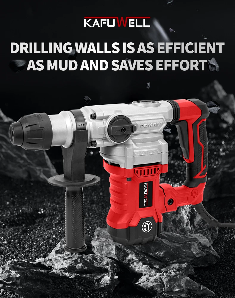 KAFUWELL PA5355A Power Tools 1500w Breaker Demolition Portable 42mm Hex Chuck Jack Hammer Drill