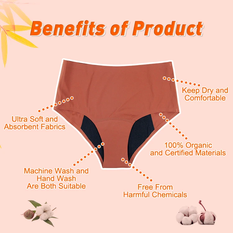 Famicheer Heavy Flow Menstrual Period Panties High Waist Period Panties
