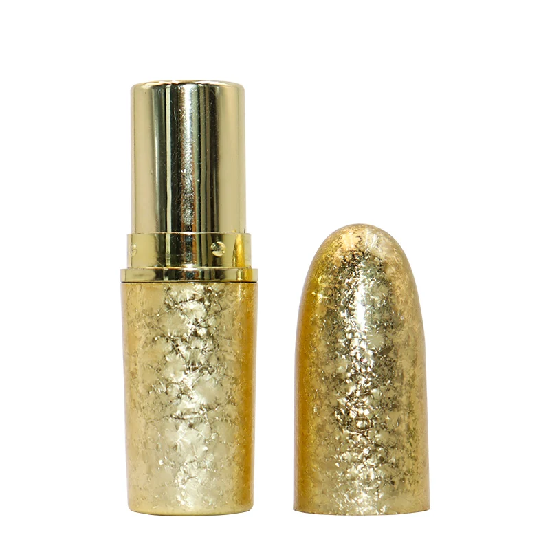 Wholesale Custom Bullet Gold Cosmetic Packaging Lipstick Tube Plastic Golden Lip Gloss Bottle Luxury All Gold Lip Balm Container Master Design