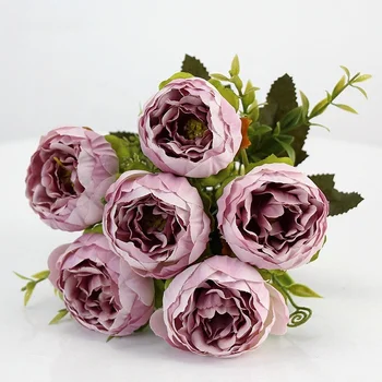 Wholesale simulated peony faux silk flower indoor living room rolled up runner qingdao artificial flowers online