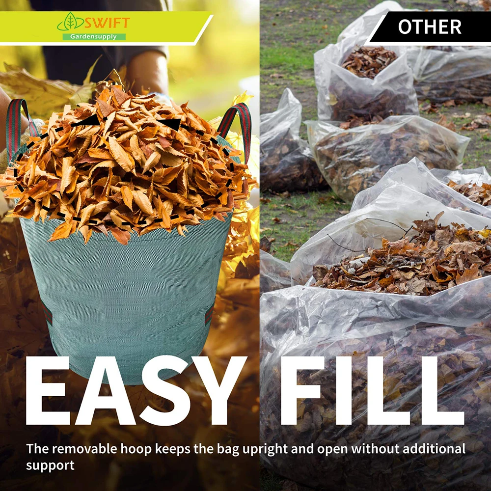 Garden Waste Bags 500l X 2 Heavy Duty Garden Bags,Reusable Garden Sacks With Handles,Ideal For