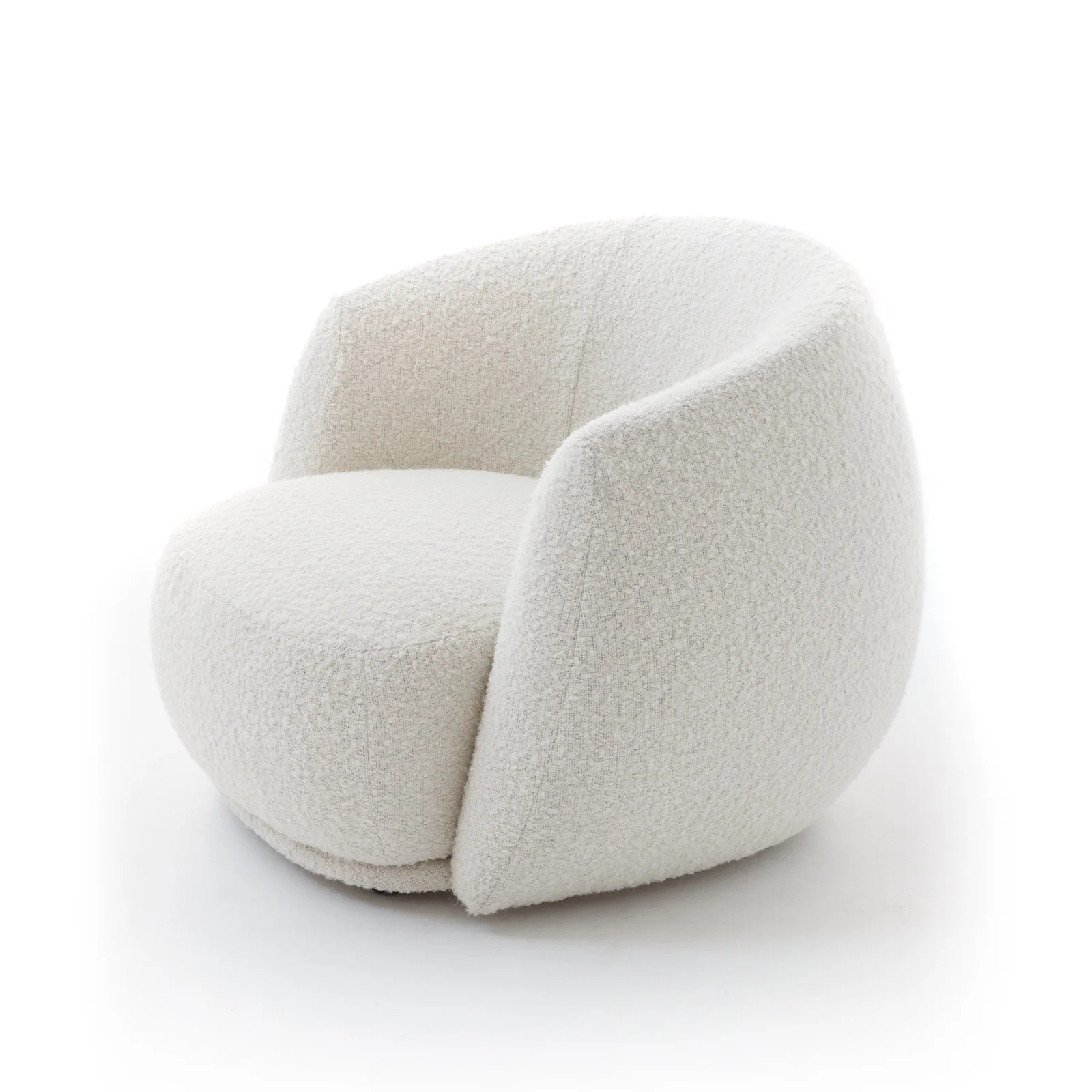 Best Sell Curved Accent Boucle Sofa Chair Sherpa Fleece Sofa White ...