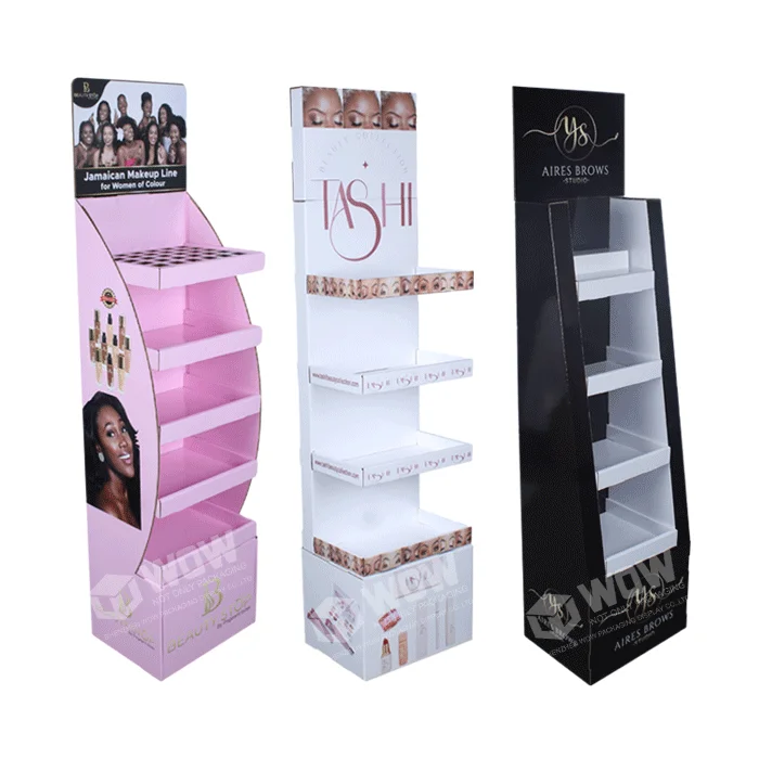 Store Retail Point of Sale Cardboard Corrugated Advertising Lipstick Cosmetic Display Stand