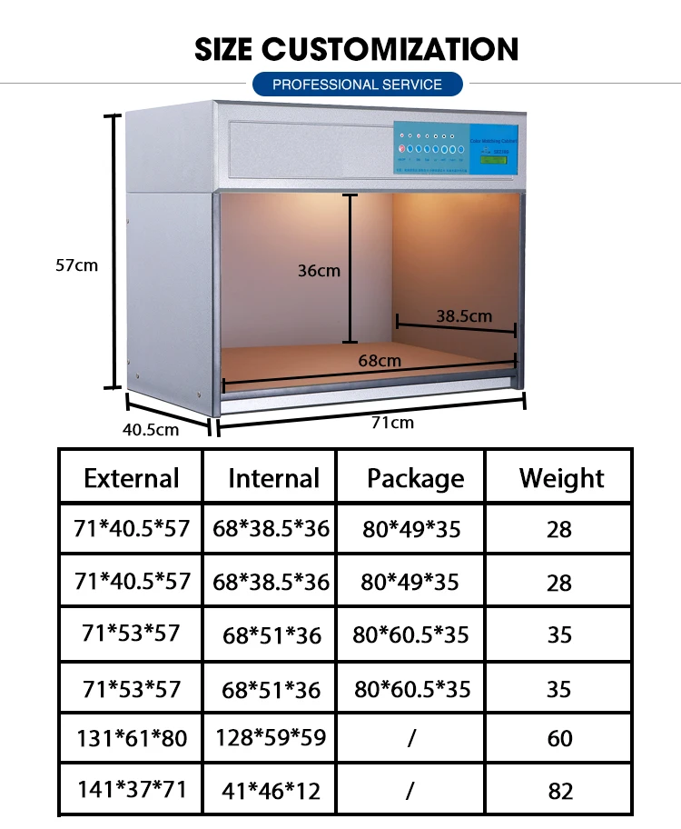 Skz199 Astm D1729 Color Assessment Cabinet Color Inspection Light Box ...