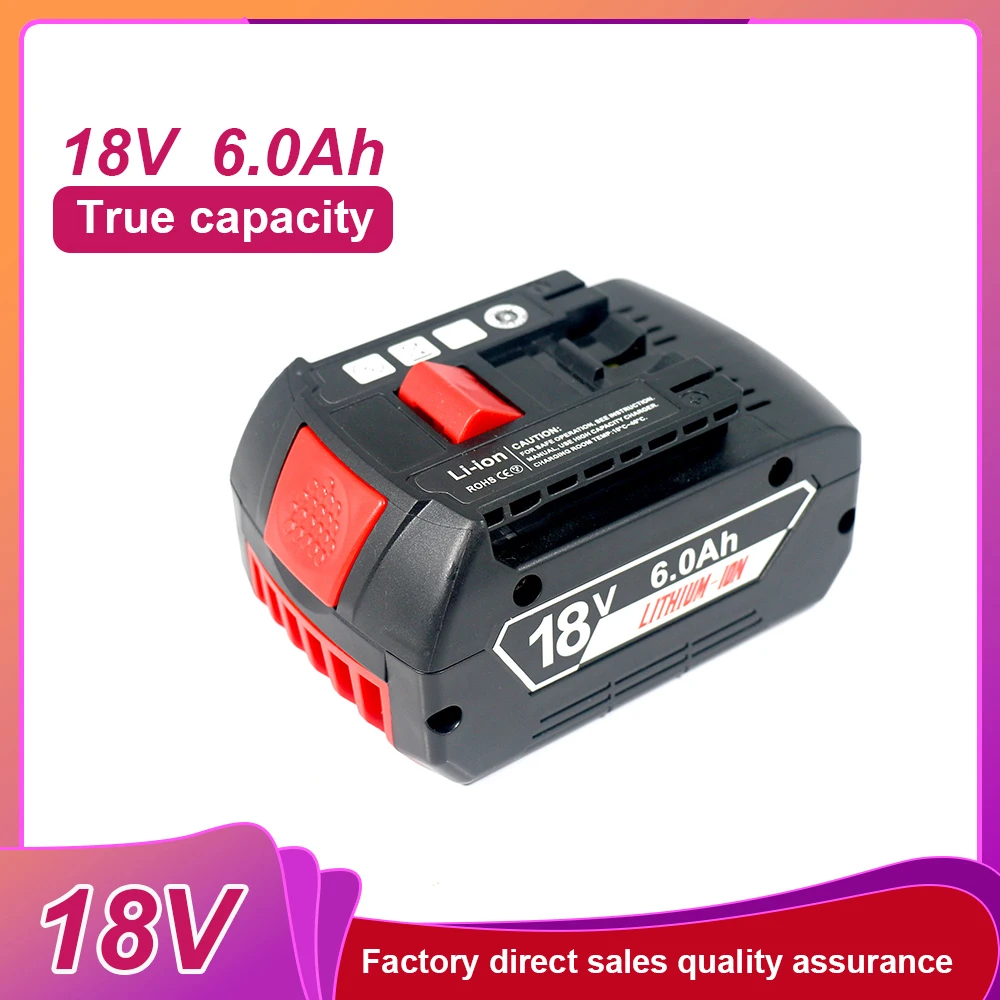 18V Power Tool Lithium Battery High Quality Replacement Battery 6AH/8AH/10AH for Bosch Power Tool Electric Drills Replacemental