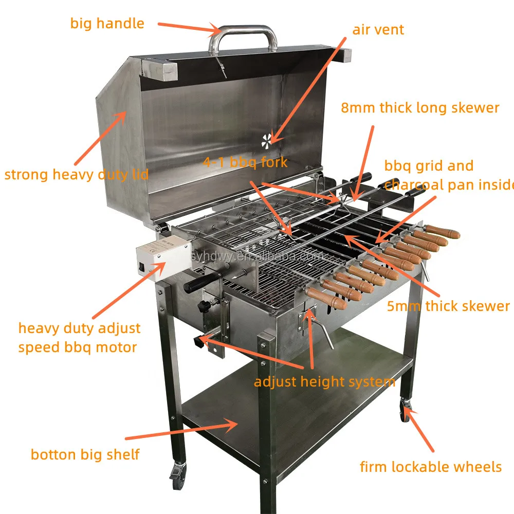 Modern Greek Cypriot Foukou Rotisserie Charcoal Deluxe Bbq Electric
