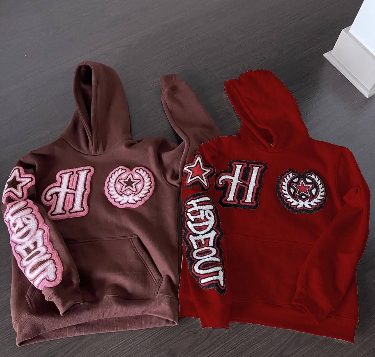 Wholesale Embroidery Hoodies Luxury Custom Oversized Heavyweight Cotton Fleece Chenille Patch Embroidered Men Hoodie gallery 4