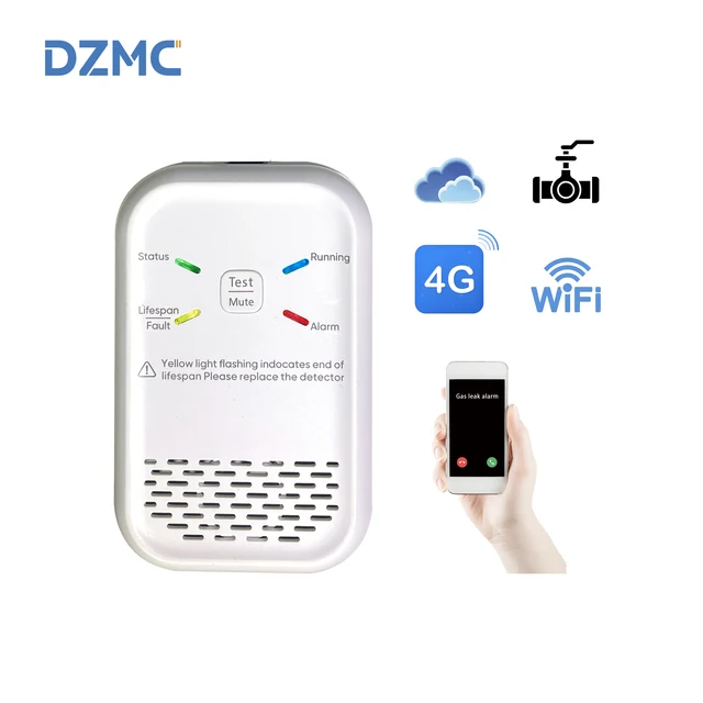 Home Gas Leak Detector Alarm - Network Connected for Real-Time Monitoring - Methane/LPG/Propane Safety Warning System