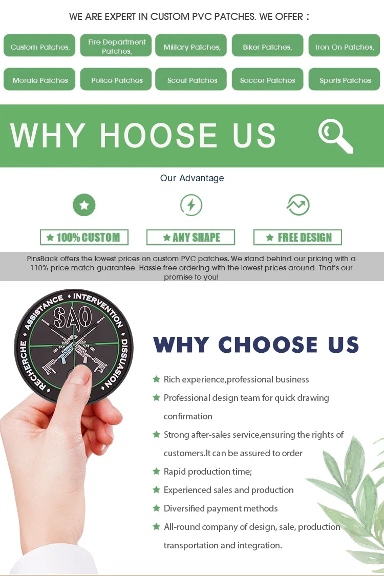 Custom 2d Logo Pvc Badge Heat Press Pvc Patch Customize Design Clothing