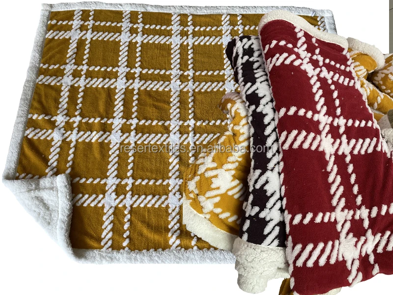 Perfect Gift Reversible Knitted Christmas Snowflake Sherpa Fleece Throw Blanket Fluffy Bed Sofa Cozy Plush for Winter