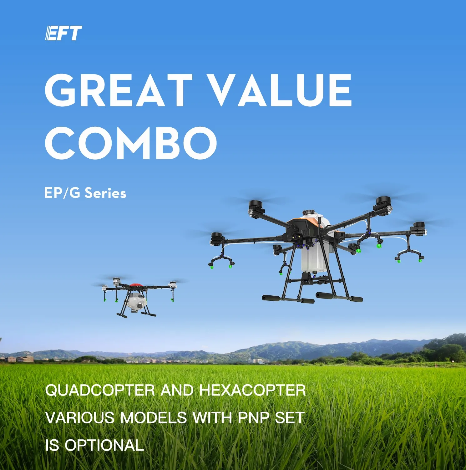 Eft Autonomous Chemical Sprayer Drone Set E410p Beautiful Appearance
