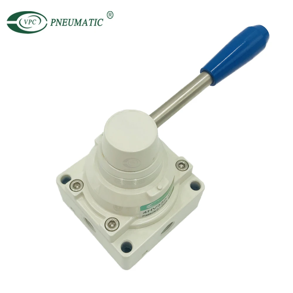 Pneumatic Hand Rotary Valve HV210-08 3position 4way Rotary Lever Switch Valve Mini Hand Control Valves