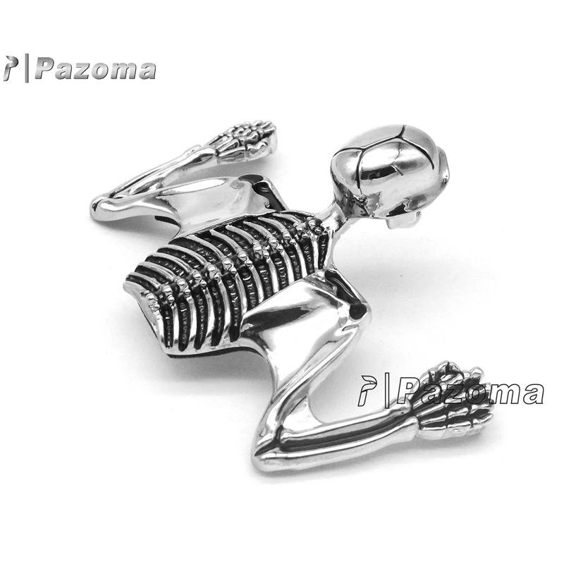 スカル オーナメント クロームシルバー L フェンダー バイザー ヘッドライト ハーレーカスタムモデル用クロームスカルスケルトンヘッドライト