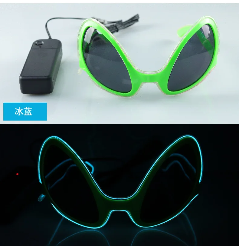 Luminous Alien Sunglasses Glowing in the Dark Funny Party Costume ...