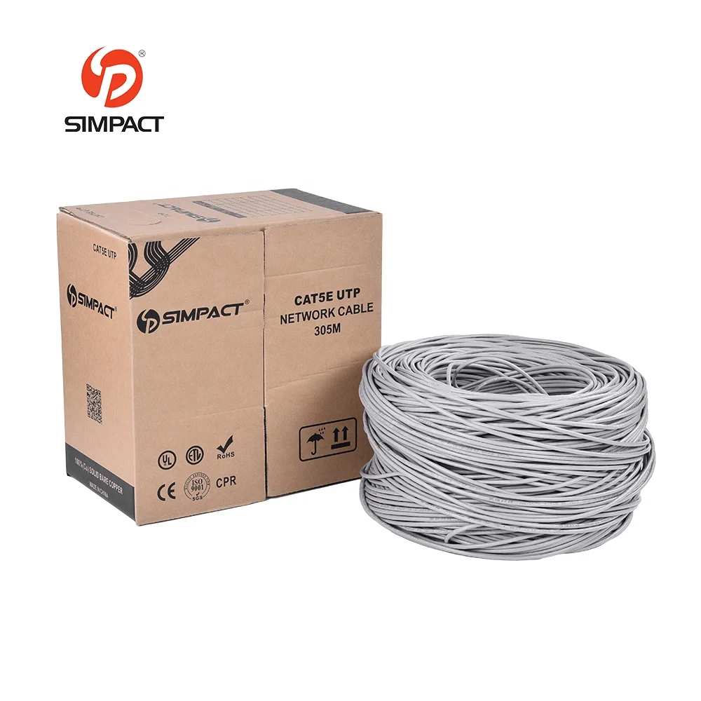 Hot Sale 305m Box Roll Exterior Rj45 Sftp Utp Cat5e Cable Pure