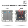 2 gang 2 way switch with LED