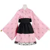 Nezuko maid skirt (short, lace trim) (kimono obi with large bow)