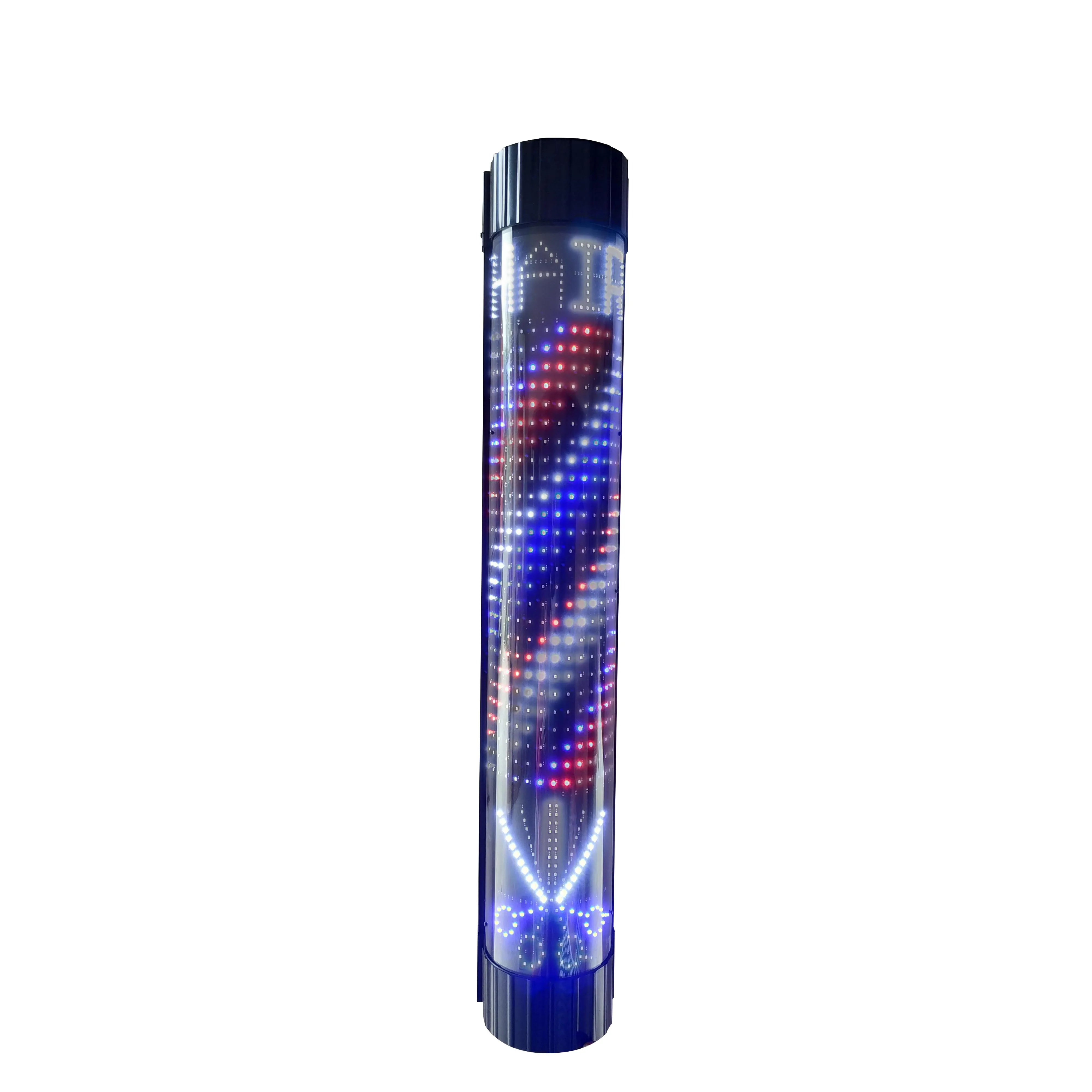 Custom Barber Shop Rotating Led Stripes Pole Light Hair Salon Led Sign Waterproof Indoor and Outdoor