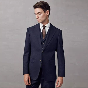 Senior Solid Colour Suit Custom Men's Formal Wedding Groom Business Exquisite High-grade Two-piece Men's Suits Jacket