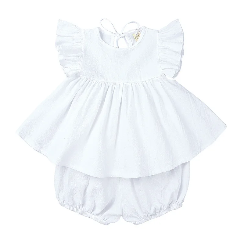 Ins 2022 Children's Clothing Girls Summer Cotton Linen Suit Girl's Baby ...